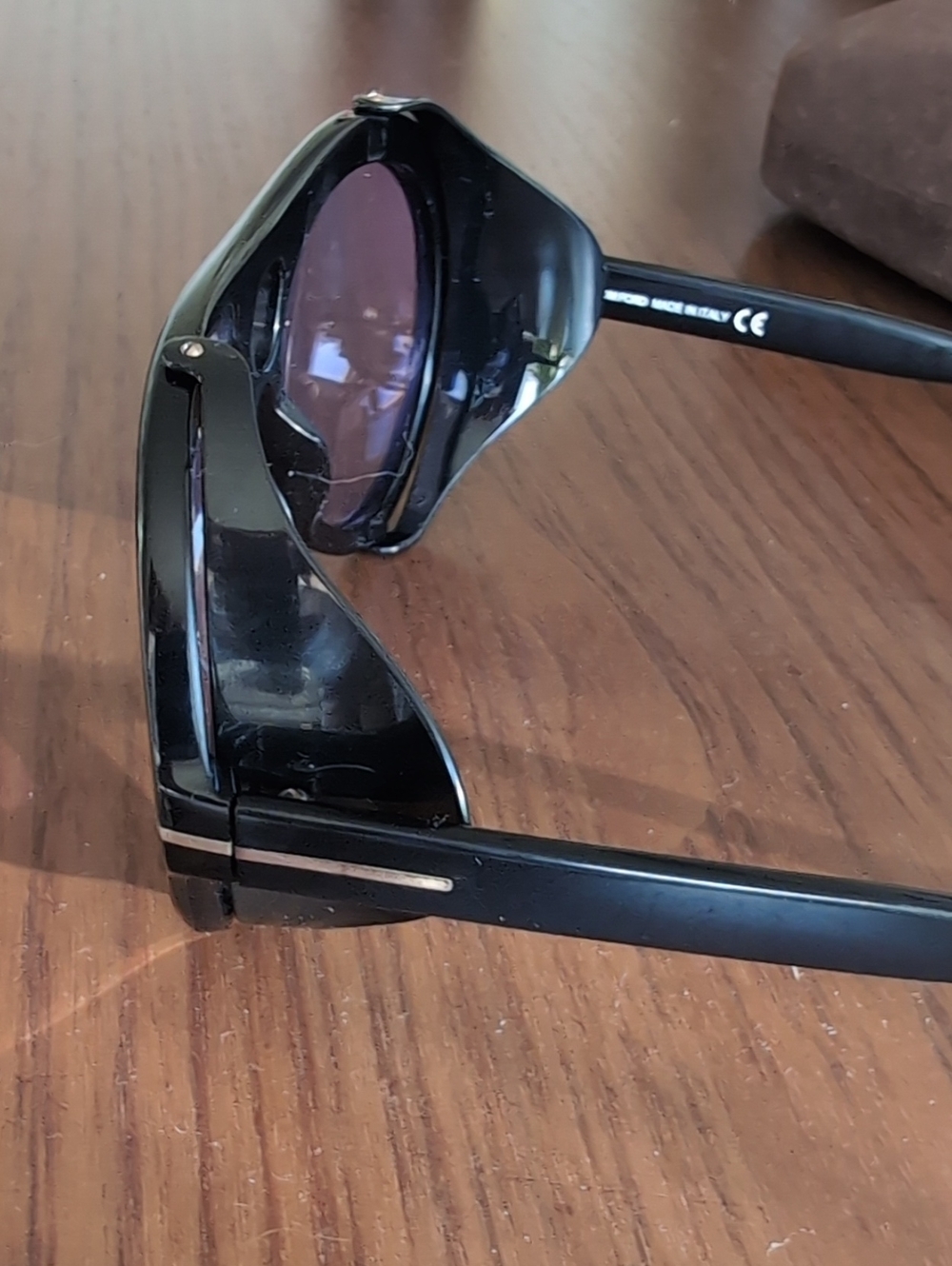 Tom Ford Neughman Aviator Black Frame Sunglasses with Purple-Tinted Lenses - Picture 7 of 7